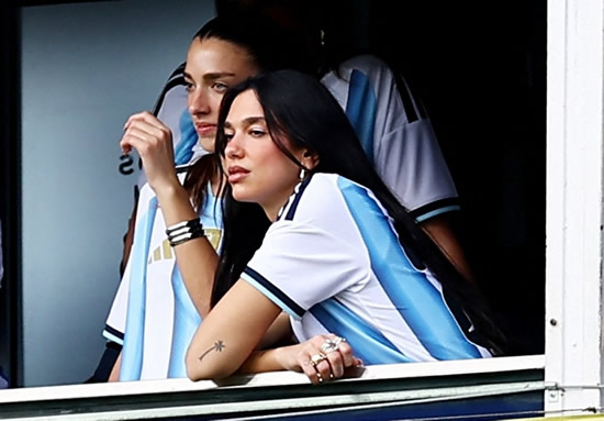 ONE KIT IS ALL IT TAKES Dua Lipa turns football hipster as she is spotted cheering on Boca Juniors and River Plate at La Bombonera