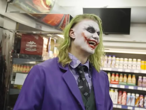 HA HAALAND Erling Haaland goes undercover as the Joker on streets of Manchester to scare fans for Halloween… and buy nappies