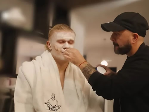 HA HAALAND Erling Haaland goes undercover as the Joker on streets of Manchester to scare fans for Halloween… and buy nappies