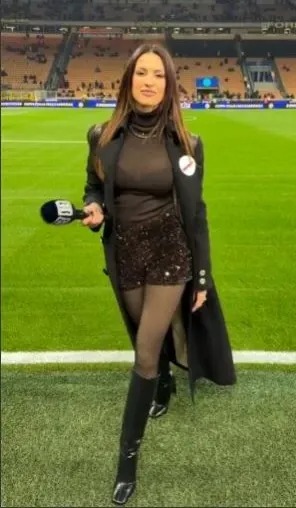 IN-COMPARABLE DAZN host Eleonora Incardona puts on leggy display as she shows off curves in see-through top and sparkly skirt