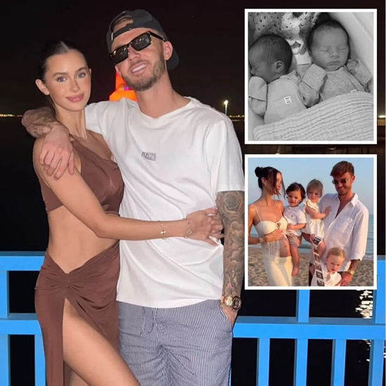 James Maddison and glamorous Wag Kennedy Alexa welcome twins as Spurs star jokes 'five a side team complete'